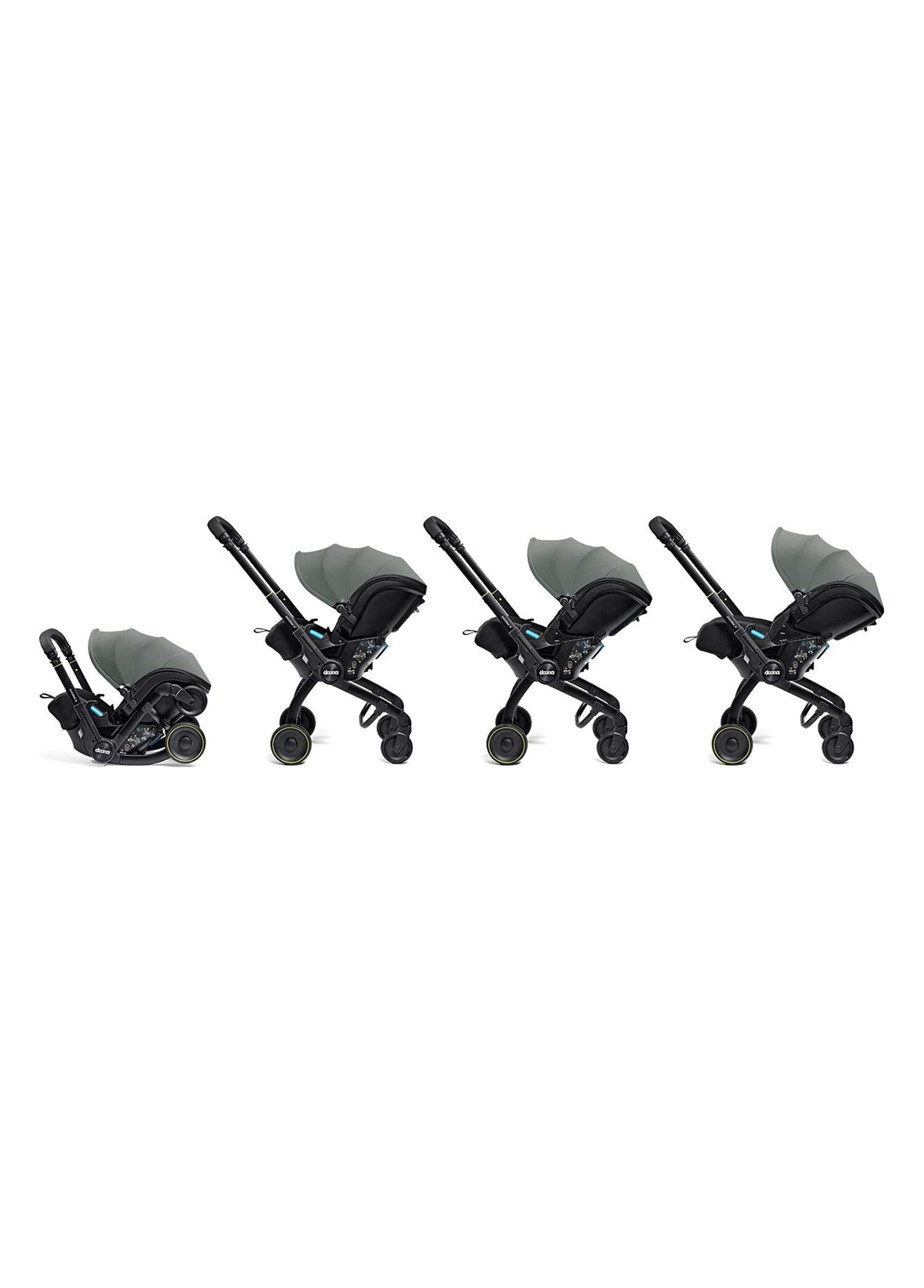 X Bebek Arabasına Dönüşen Tekerlekli Gr 0 i-Size Slate Green 3 Yatış Pozisyonlu Ana Kucağı Oto Koltuğu