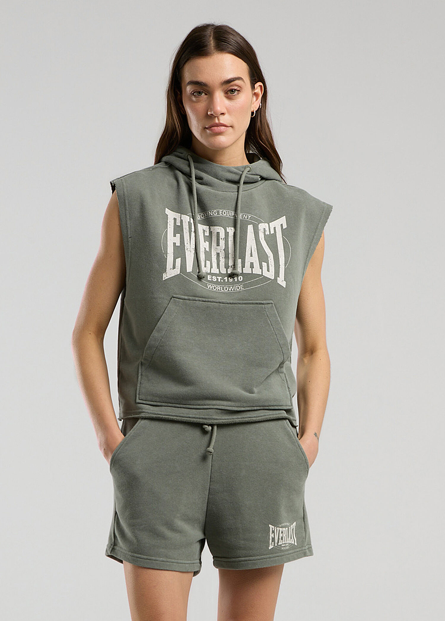 Authentic Boxing Wmn Oversize Haki Kolsuz Kadın Sweatshirt