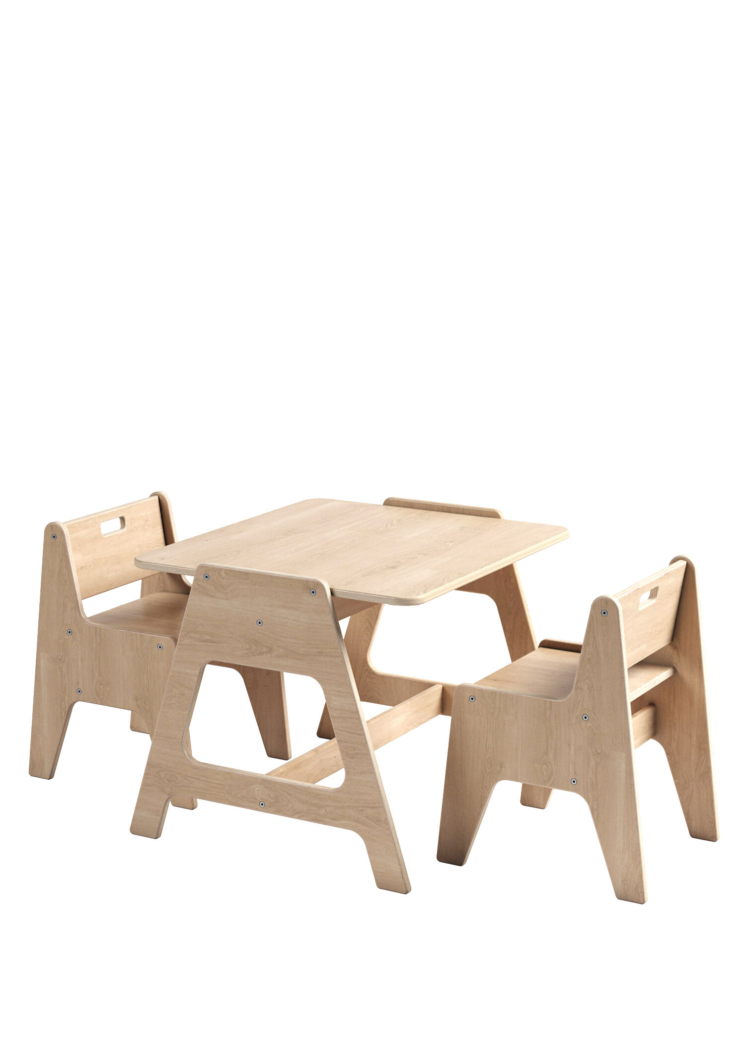 Cotable Naturel Ahşap Çocuk Aktivite Masa Takımı