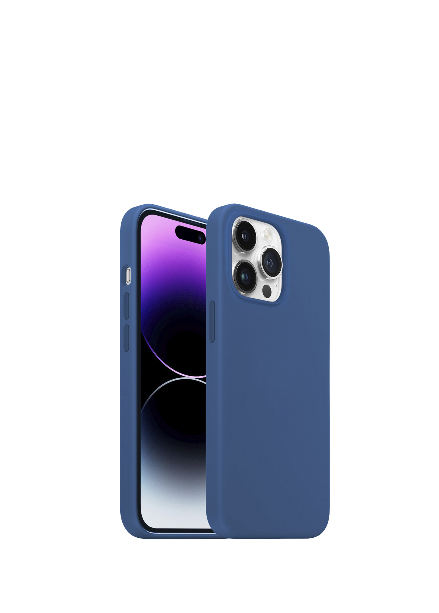 iPhone 14 Pro Max Rubber Fit Mid Blue Plastik Kılıf