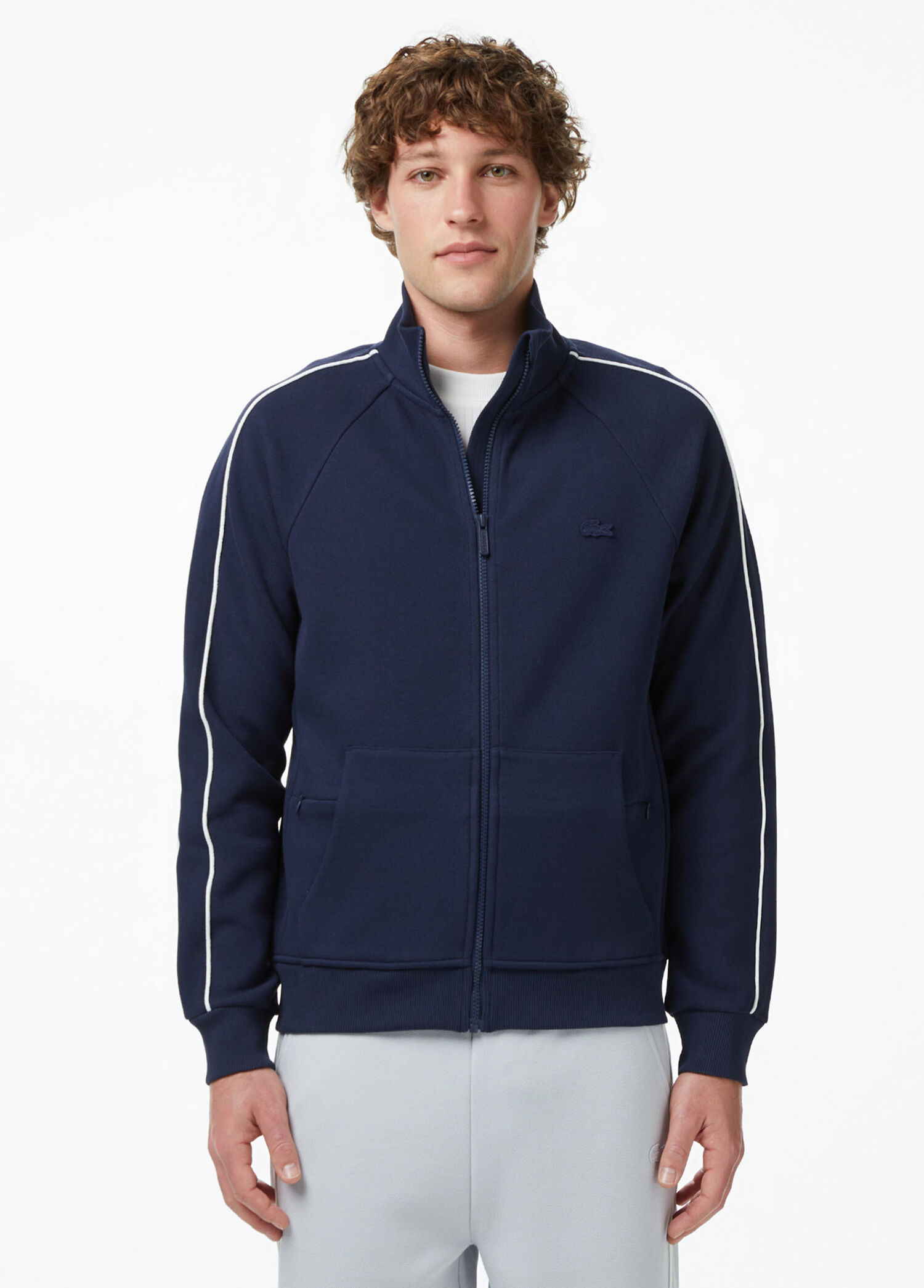 Lacivert Regular Fit Fermuarlı Erkek Sweatshirt