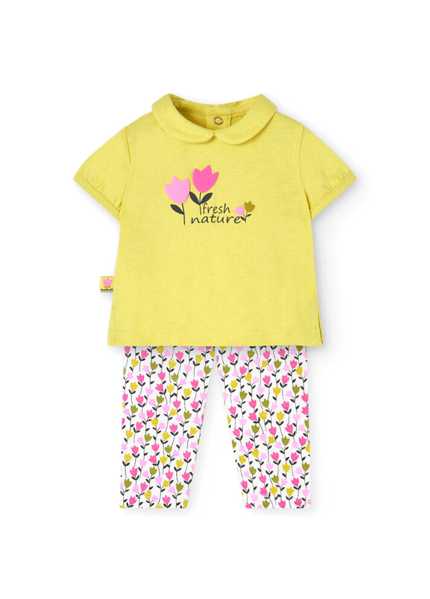 Renkli T-shirt Pantolon Kız Bebek 2'li set