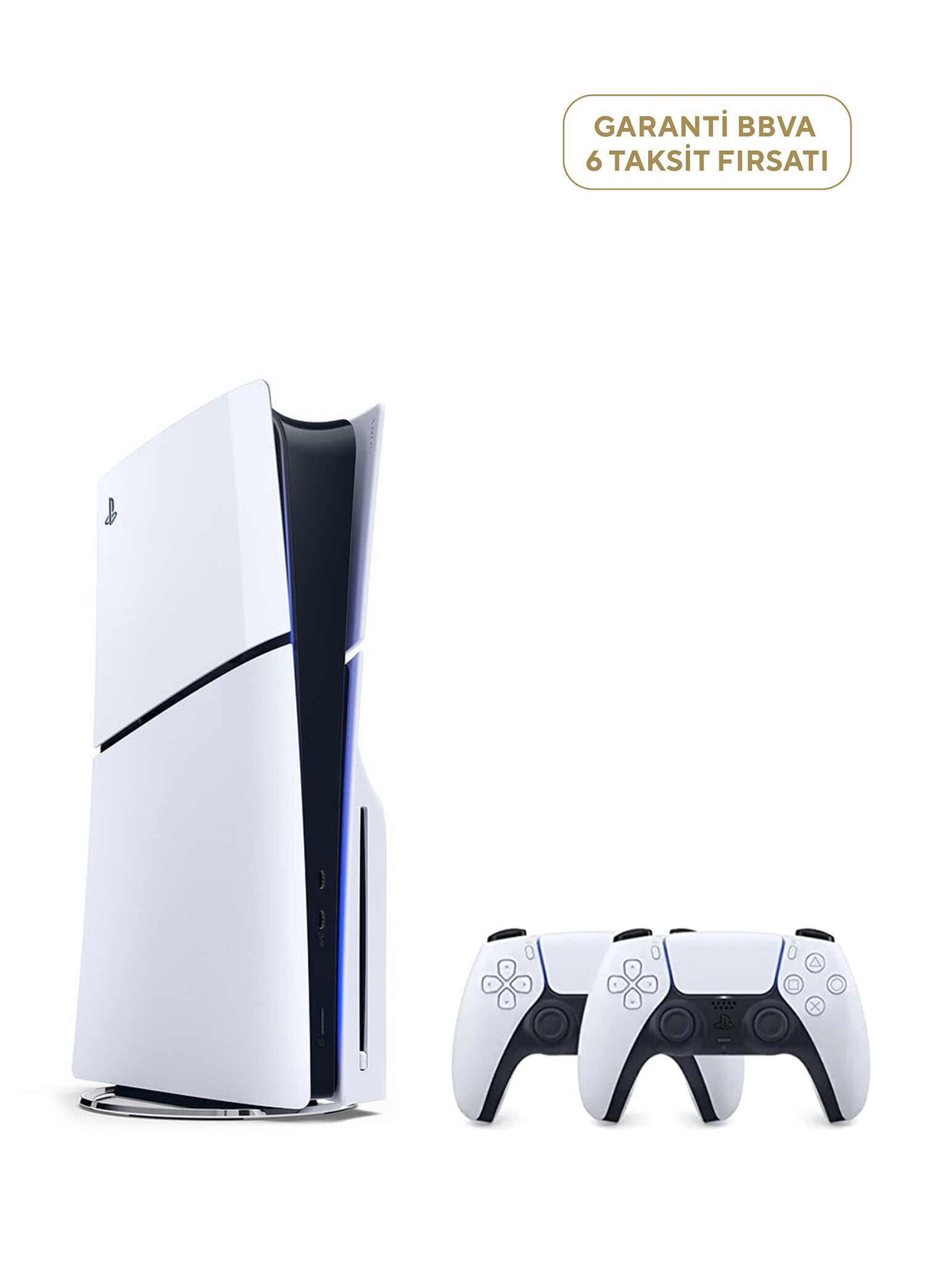 PlayStation 5 1 TB Slim CD Edition Oyun Konsolu + 2. PS5 Kol Beyaz