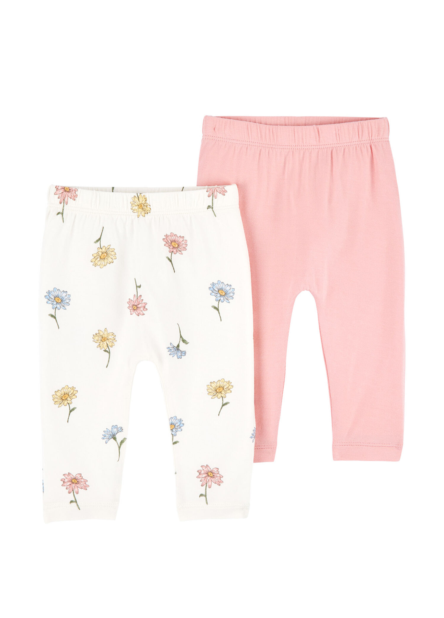 PurelySoft Renkli Lastikli 2'li Kız Bebek Pantolon Seti
