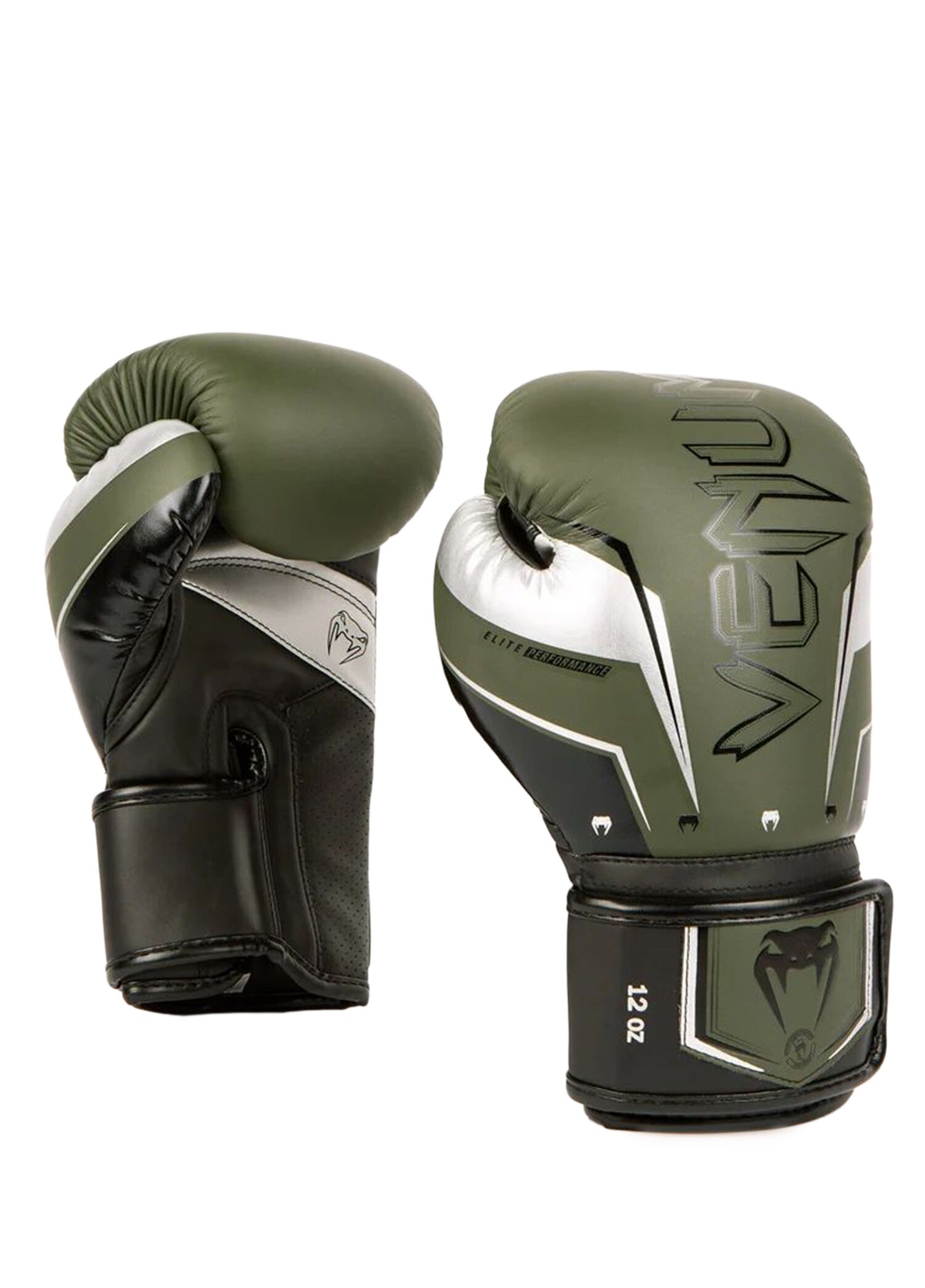 Elite EVO Boxing Gloves Khaki Silver Unisex Boks Eldiveni