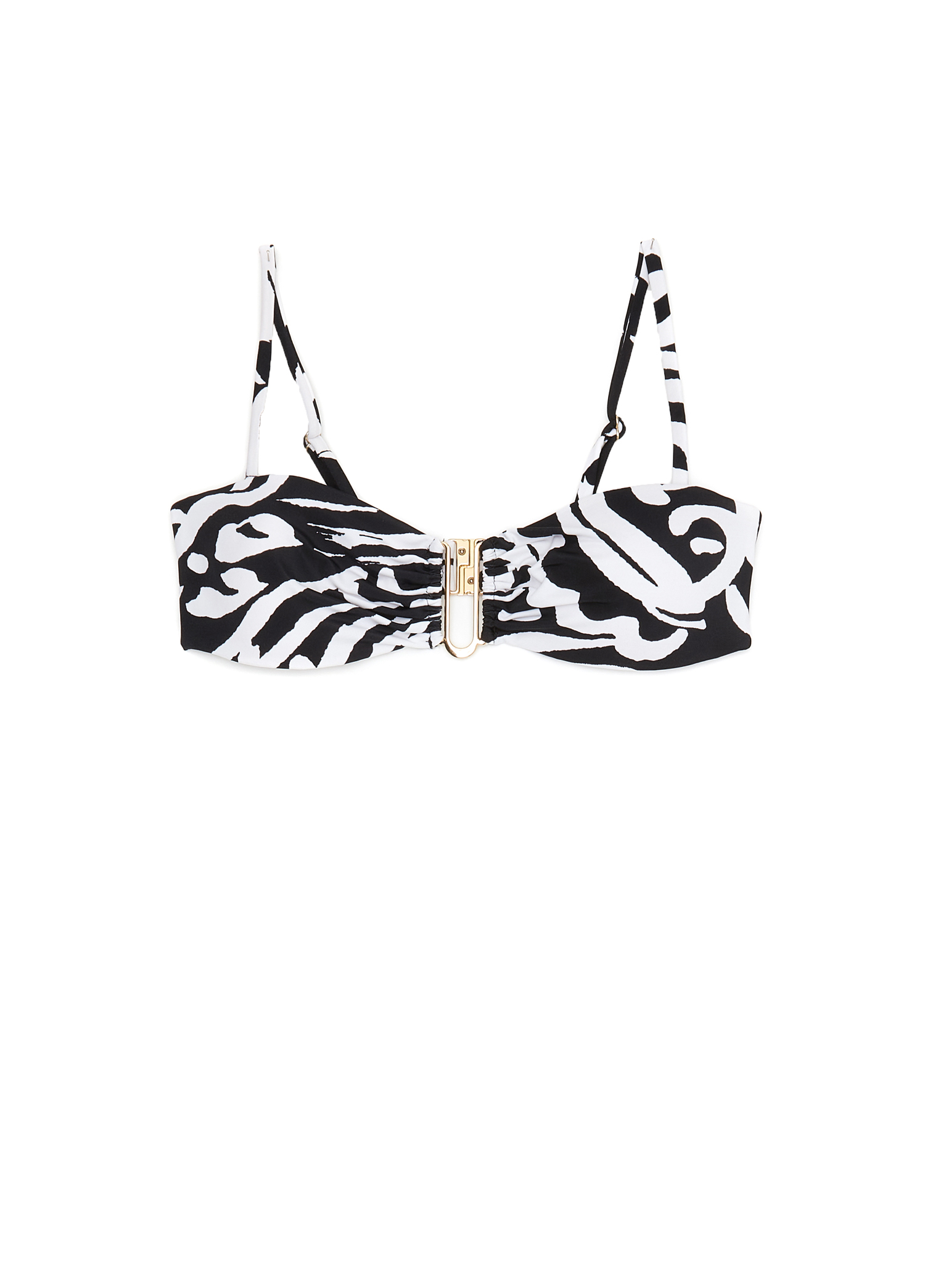 Siyah Beyaz Desenli Bikini Üstü_7
