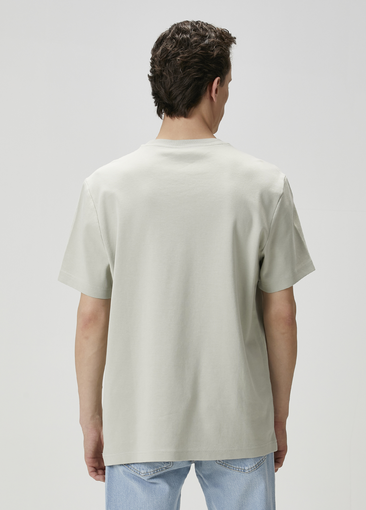 Relax Fit Açık Haki Basic T-shirt_4