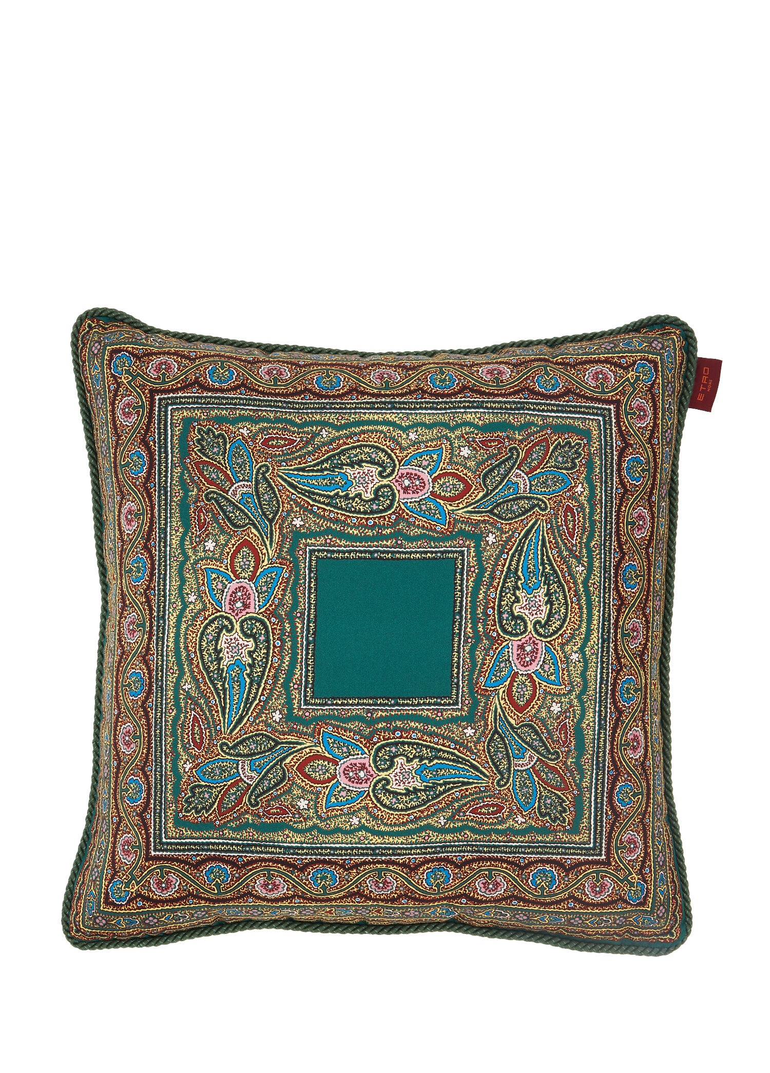 Cachemire Yeşil 45x45 cm İpek Dekoratif Yastık