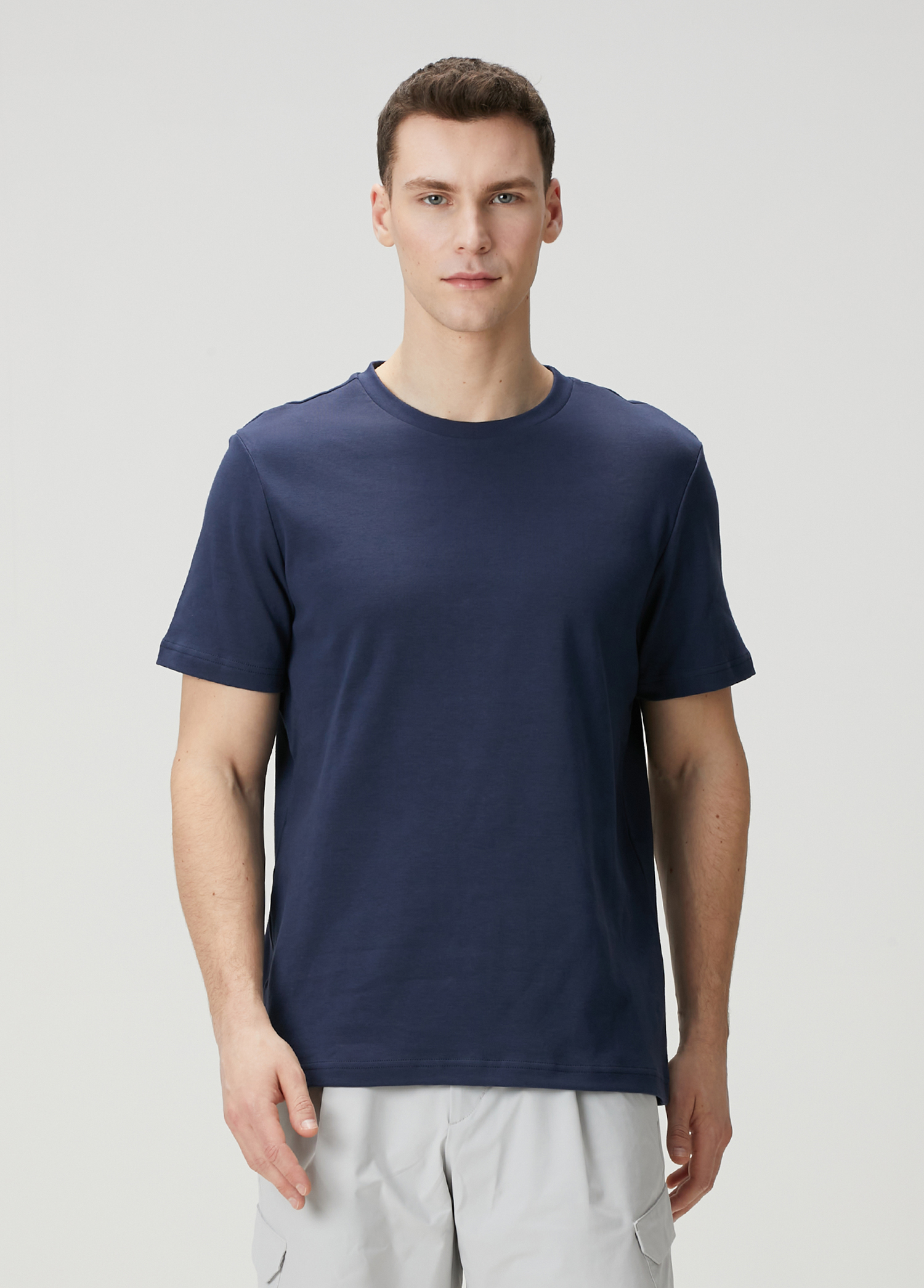 Regular Fit Lacivert Interlok T-shirt