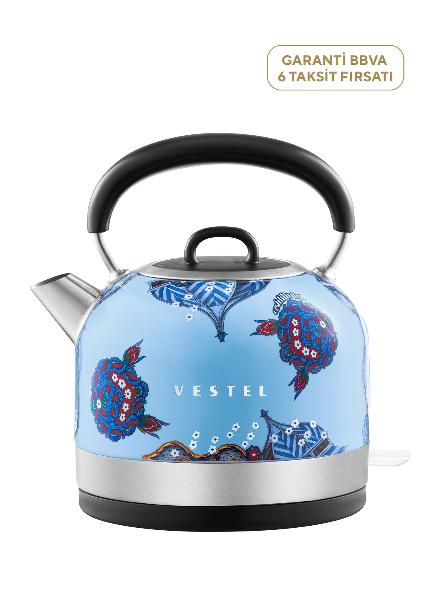 Retro Düş Mavisi Çini Kettle 1,7 Lt