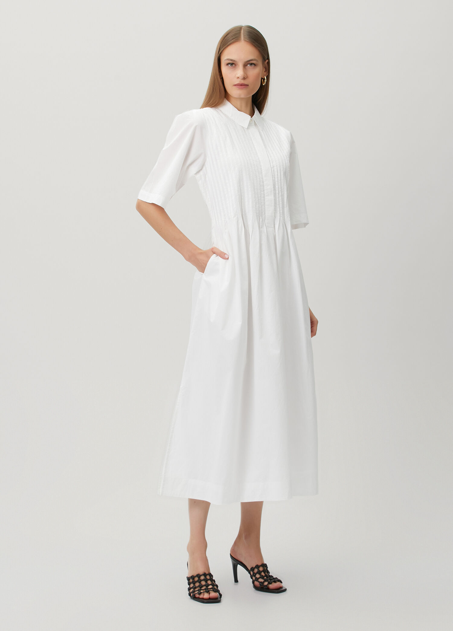 White Midi Shirt Dress