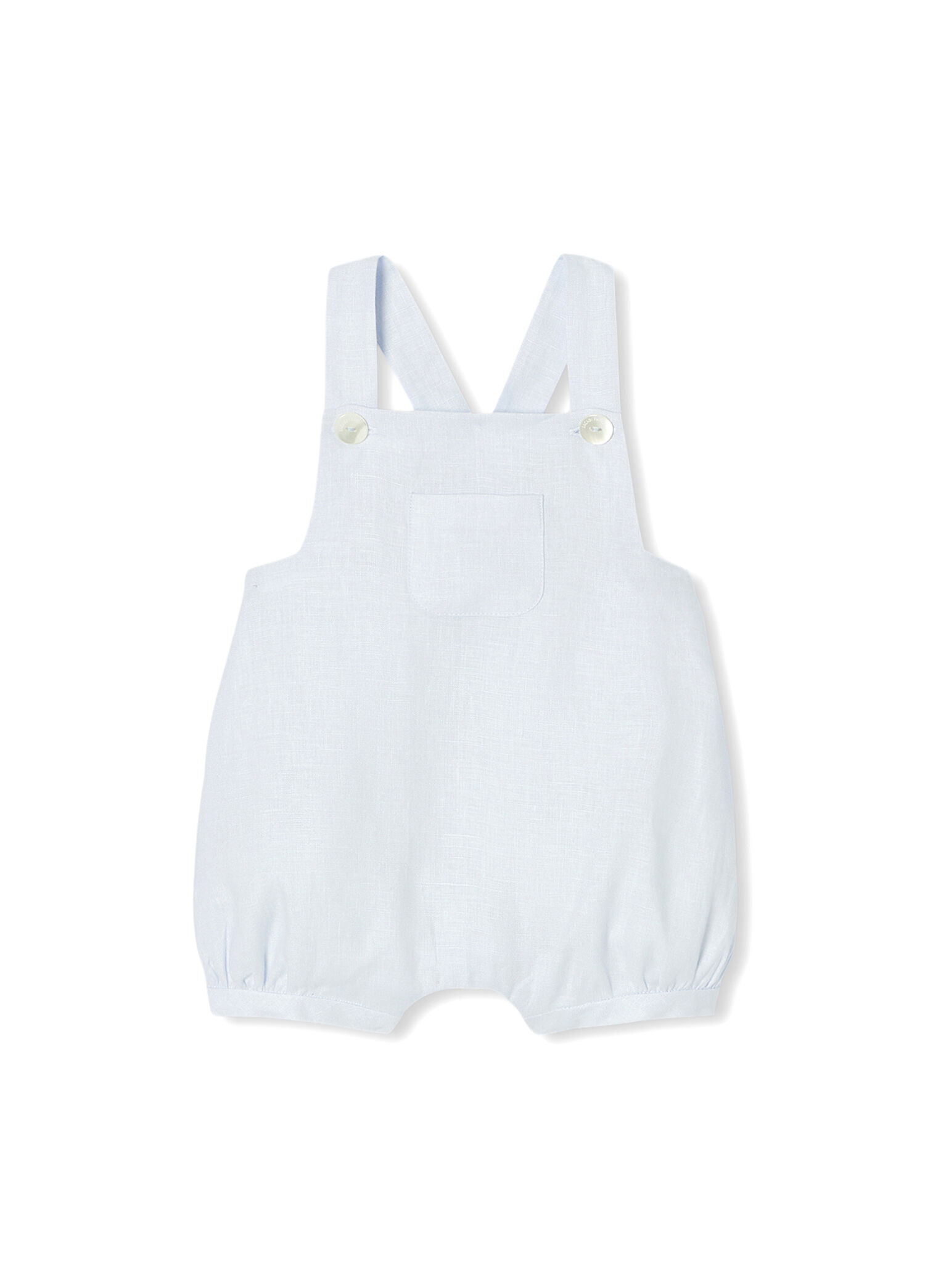 Açık Mavi Keten Unisex Bebek Salopet