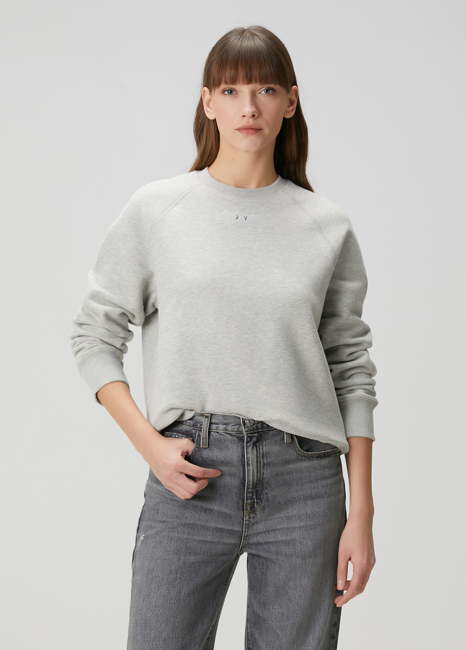 Upper Diamante Gri Sweatshirt