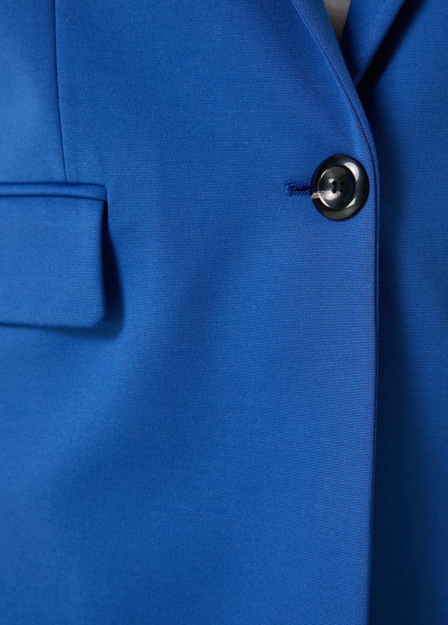 Mavi Tek Düğmeli Spor Blazer_3