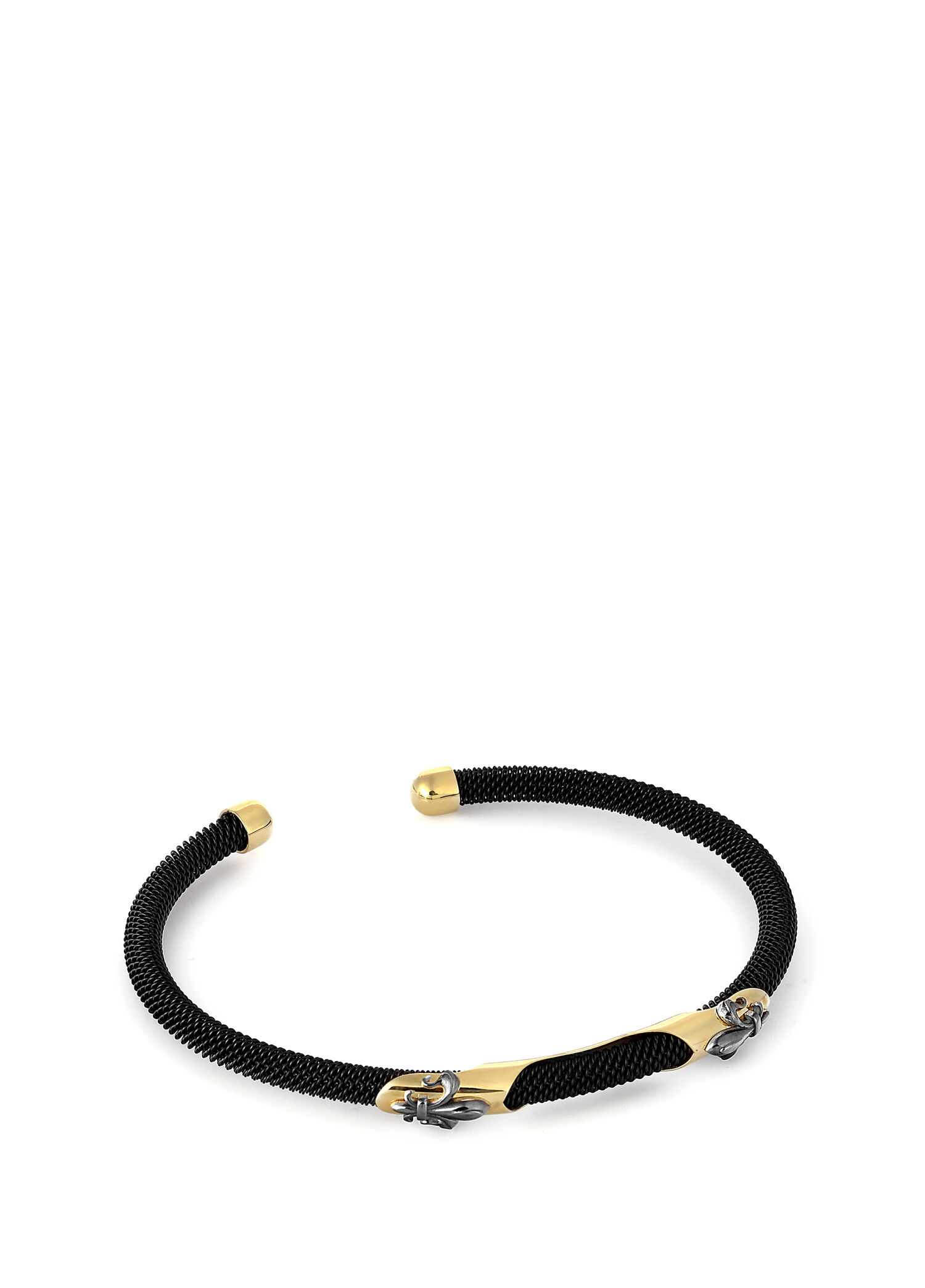 Fleur De Lis Erkek 14K Altın Cuff Bileklik