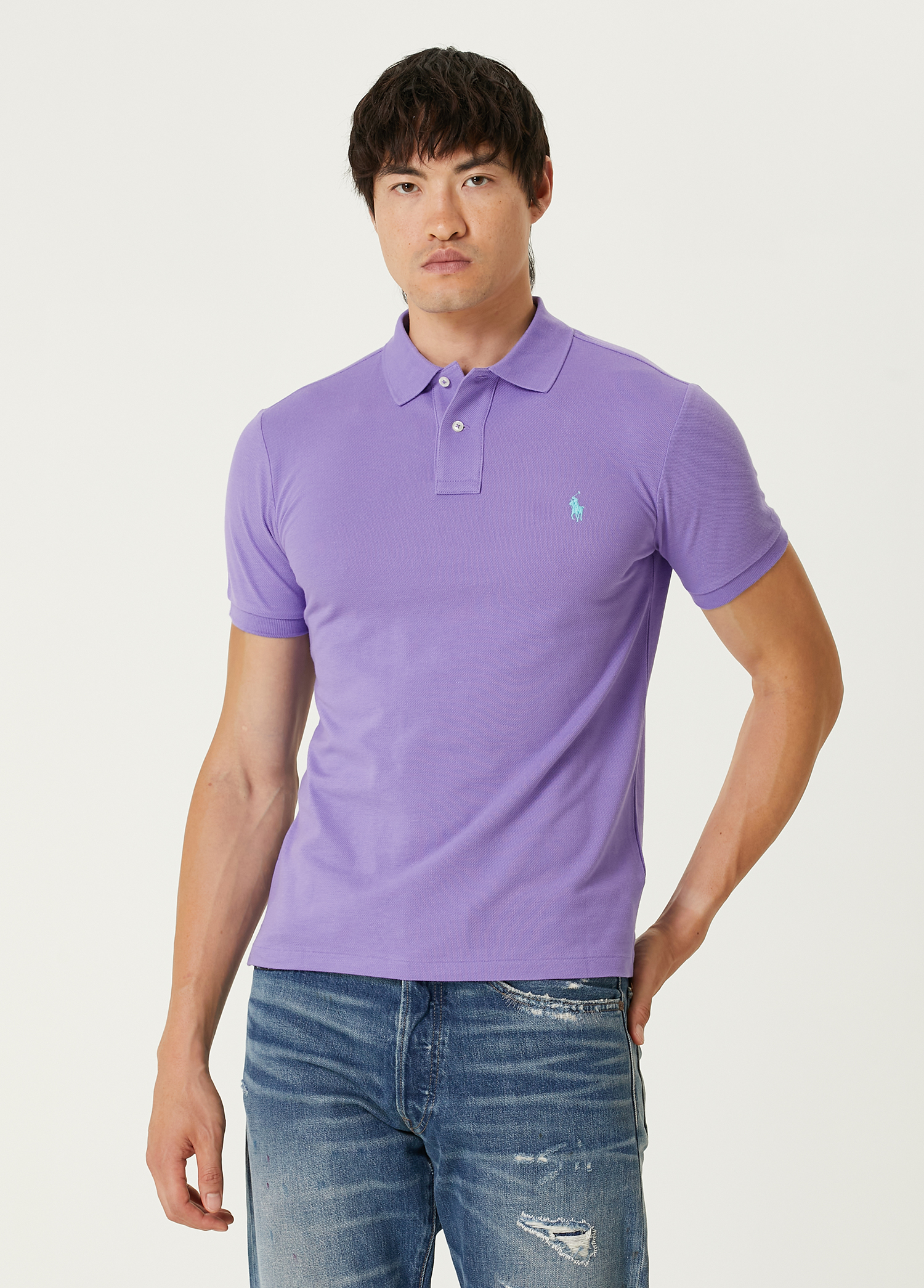 Lila Polo Yaka T-shirt