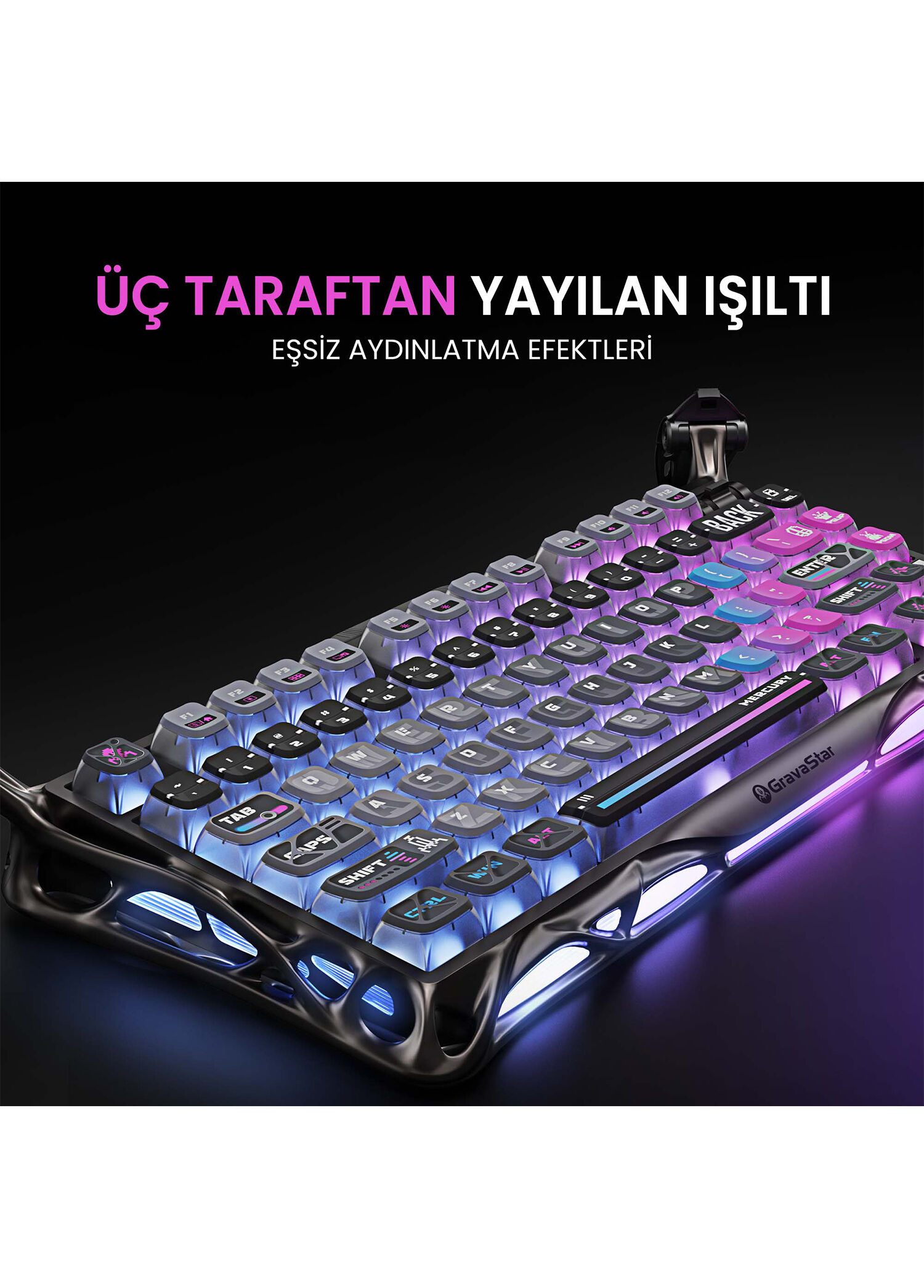 Gravastar - Mercury K1 Pro RGB Special Edition Cyberpunk Kablosuz