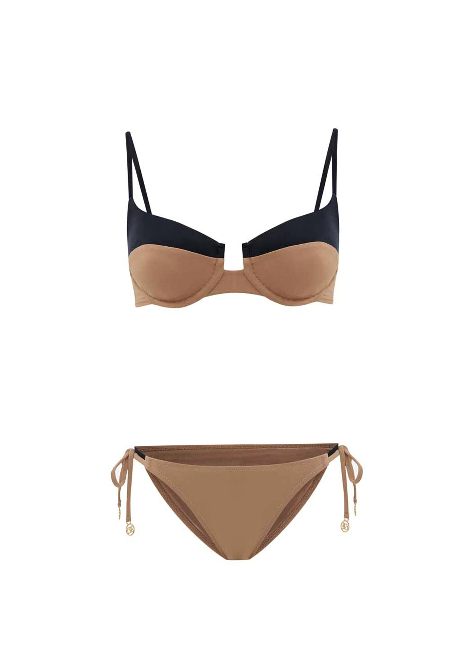 Thalassa Mocha Çift Renk Balenli Kadın Bikini Takımı