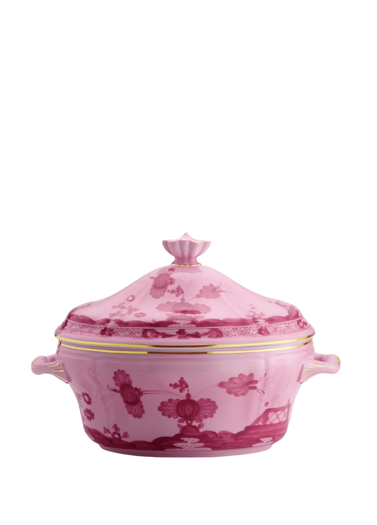 Oriente Italiano Porpora Pembe Porselen Çorba Tenceresi 27.5 cm