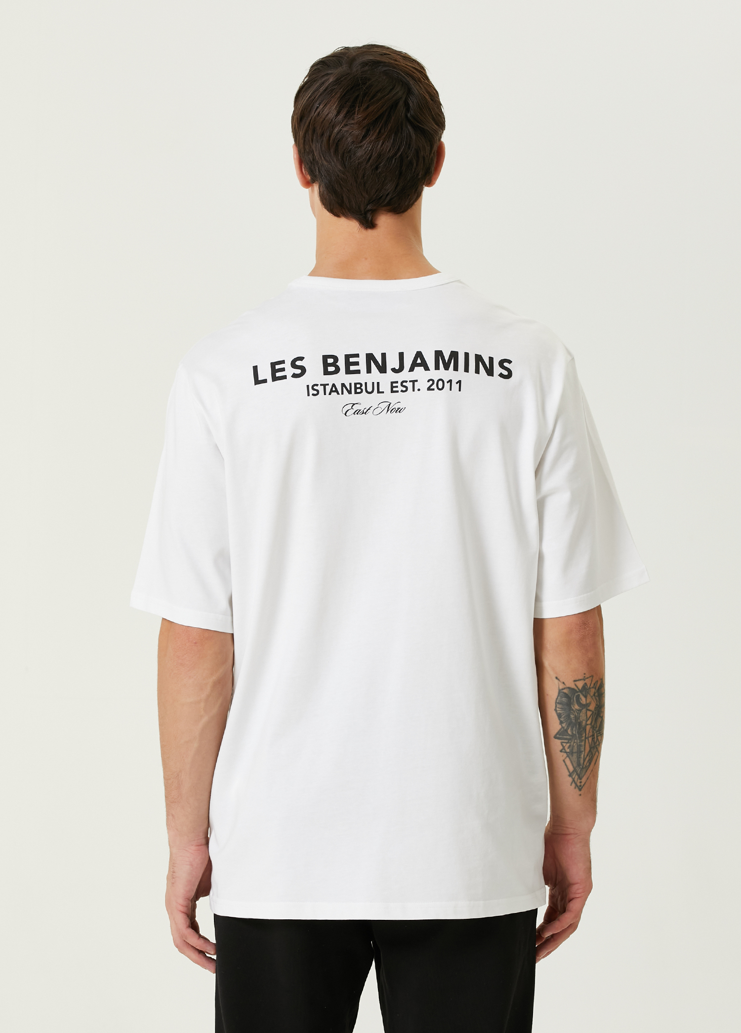 Beyaz Logo Baskılı T-shirt_3