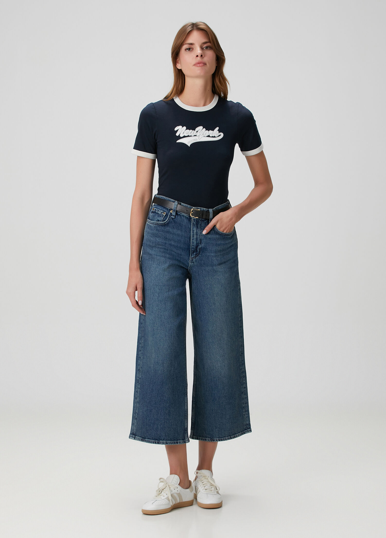 Andi Wide Leg Koyu Mavi Jean Pantolon