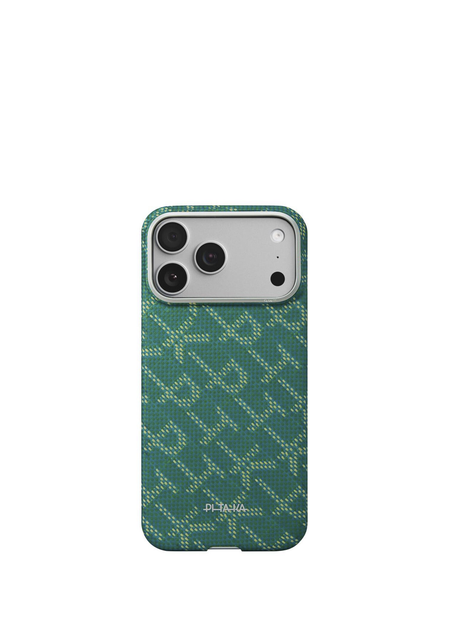 Monogram iPhone 17 Pro Aramid Fiber Karbon Magsafe Uyumlu Yeşil Telefon Kılıfı
