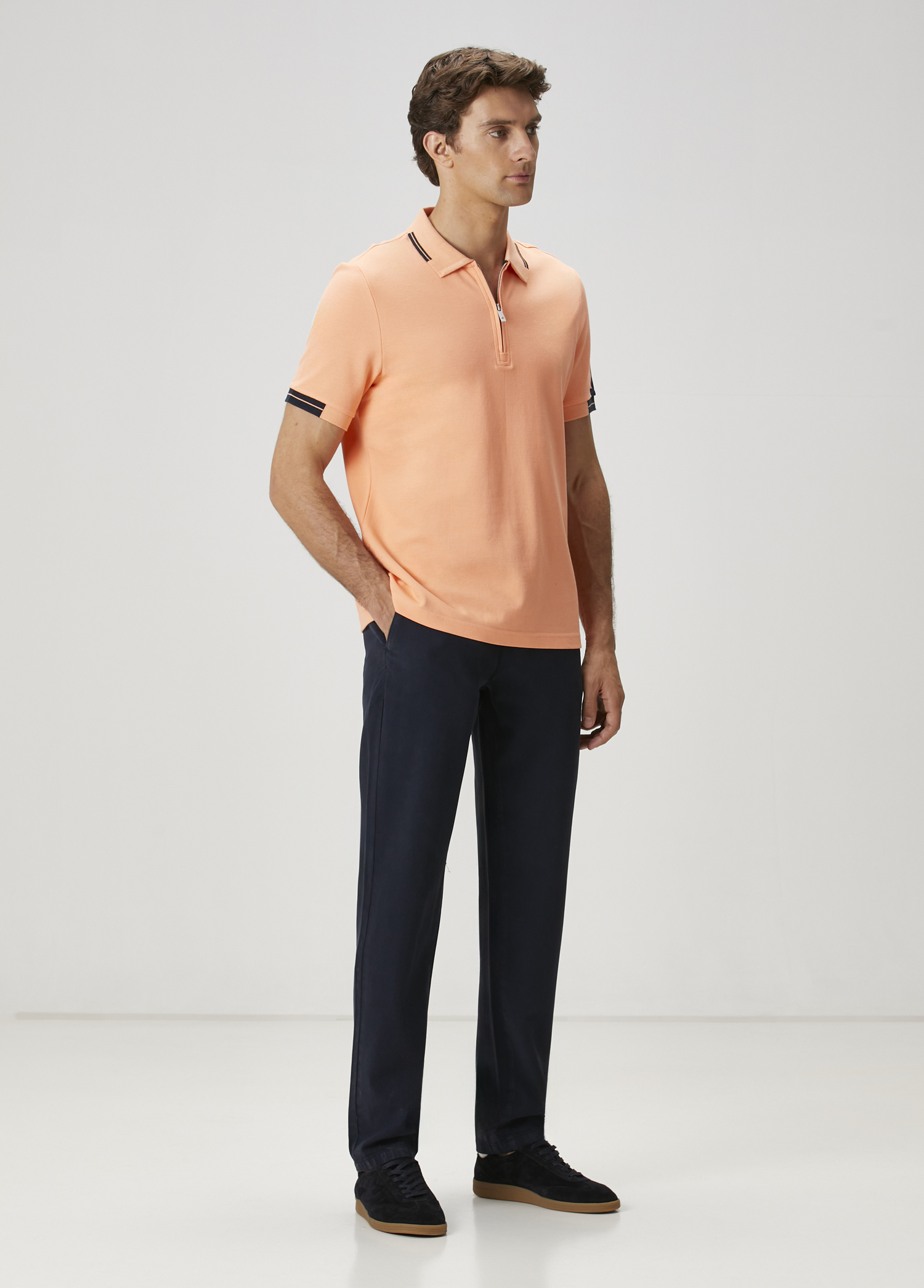 Kayısı Polo Yaka Logo Baskılı T-shirt_2