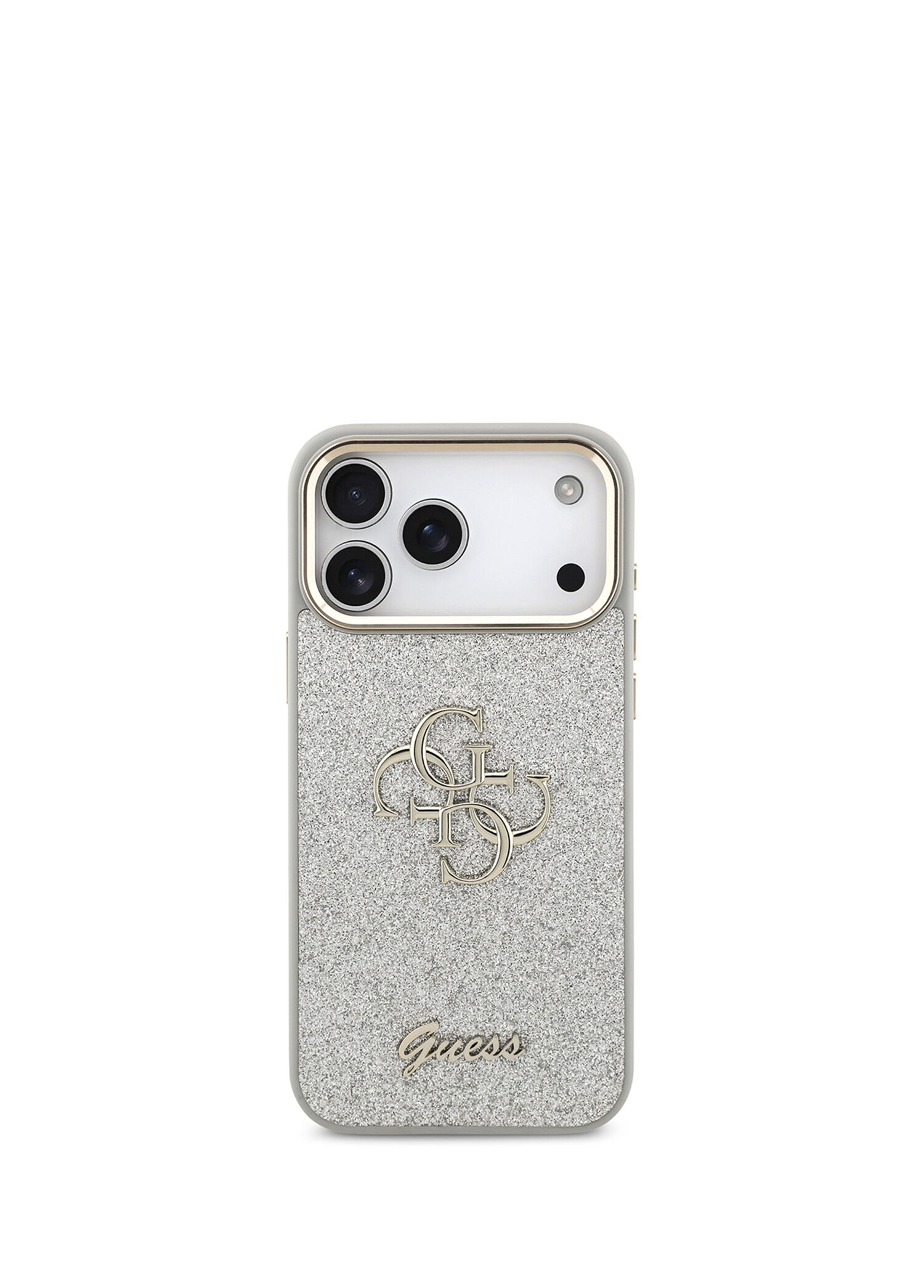 iPhone 17 Pro Max 4G Glitter Magsafe Büyük Metal Kamera Çerçeveli Gri Uyumlu Telefon Kılıfı