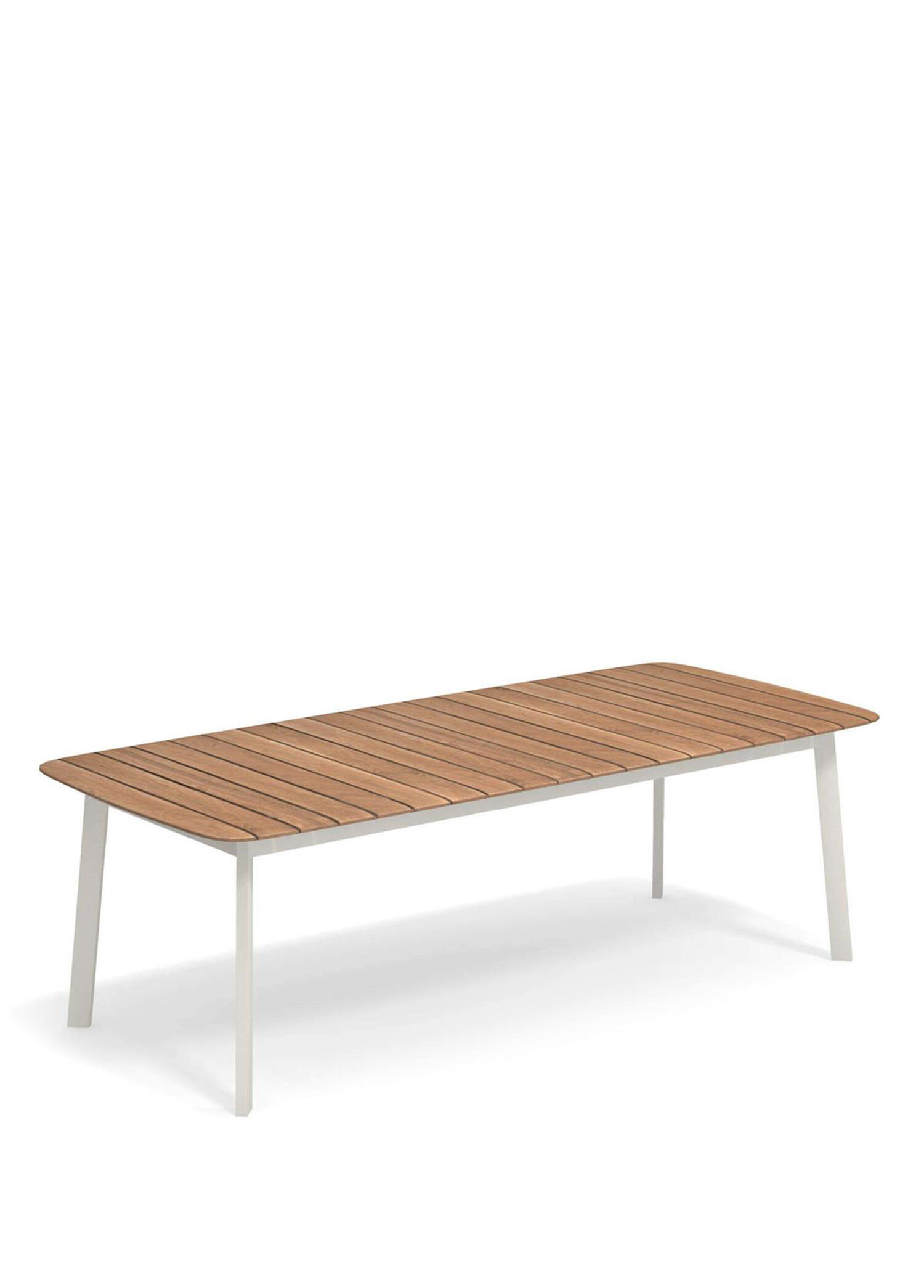 Shine White Teak Rectangular Table