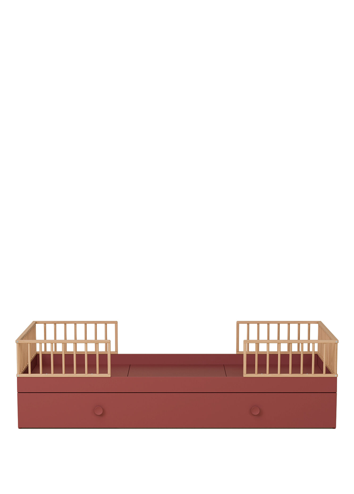 Dual Montessori Bordo Yavru Yataklı Çocuk Karyola 90 x 190 cm