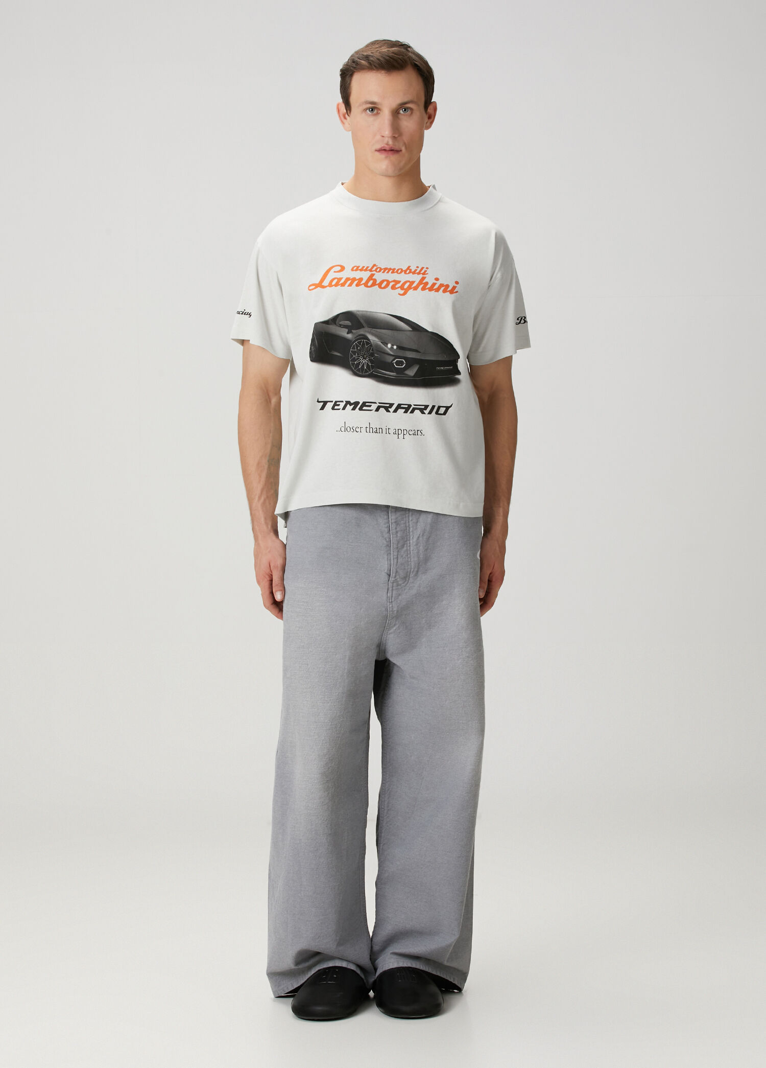 Balenciaga - Beyaz Lamborghini Baskılı T-shirt - Beyaz