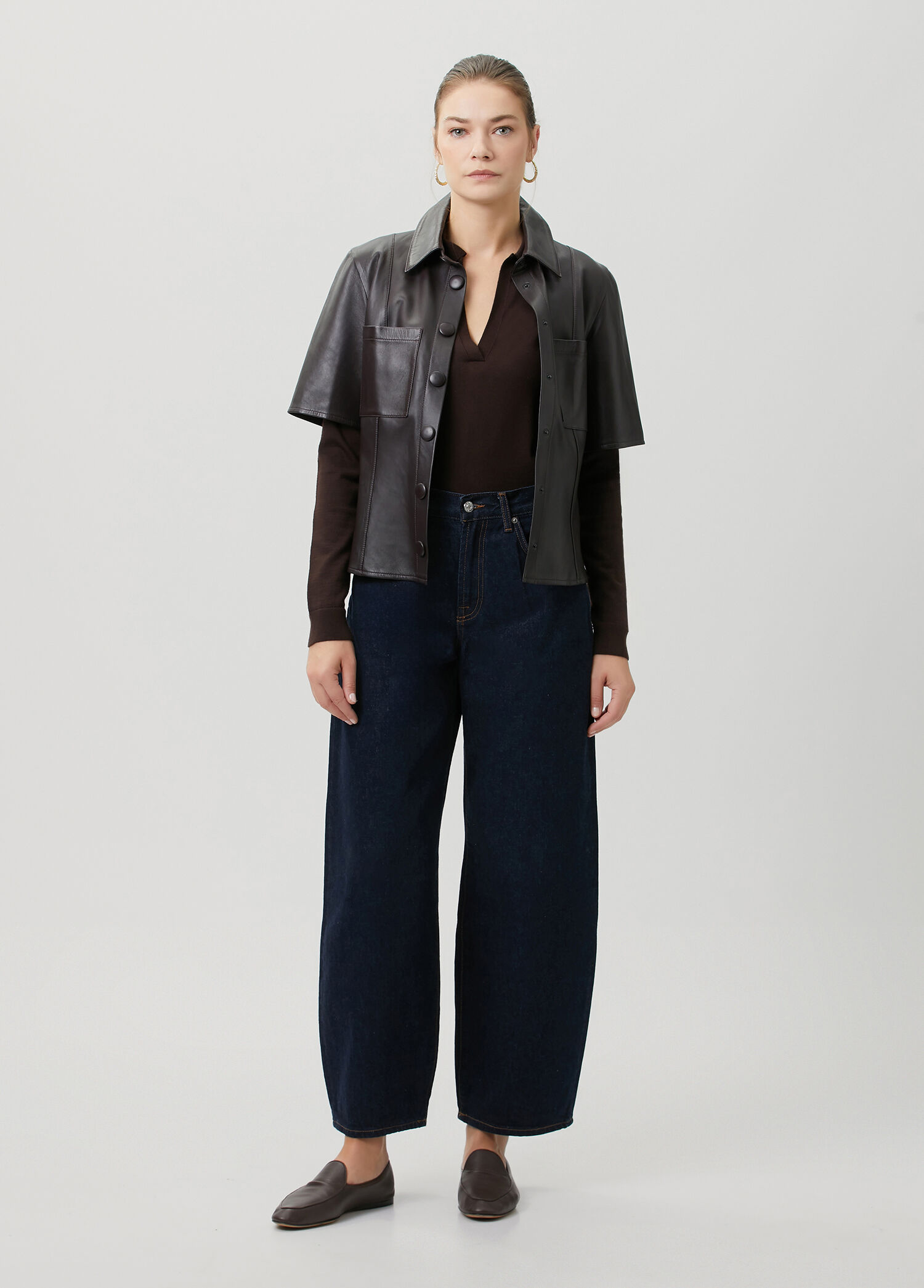 P 7 For All Mankind Bonnie Lacivert Wide Leg Jean Pantolon