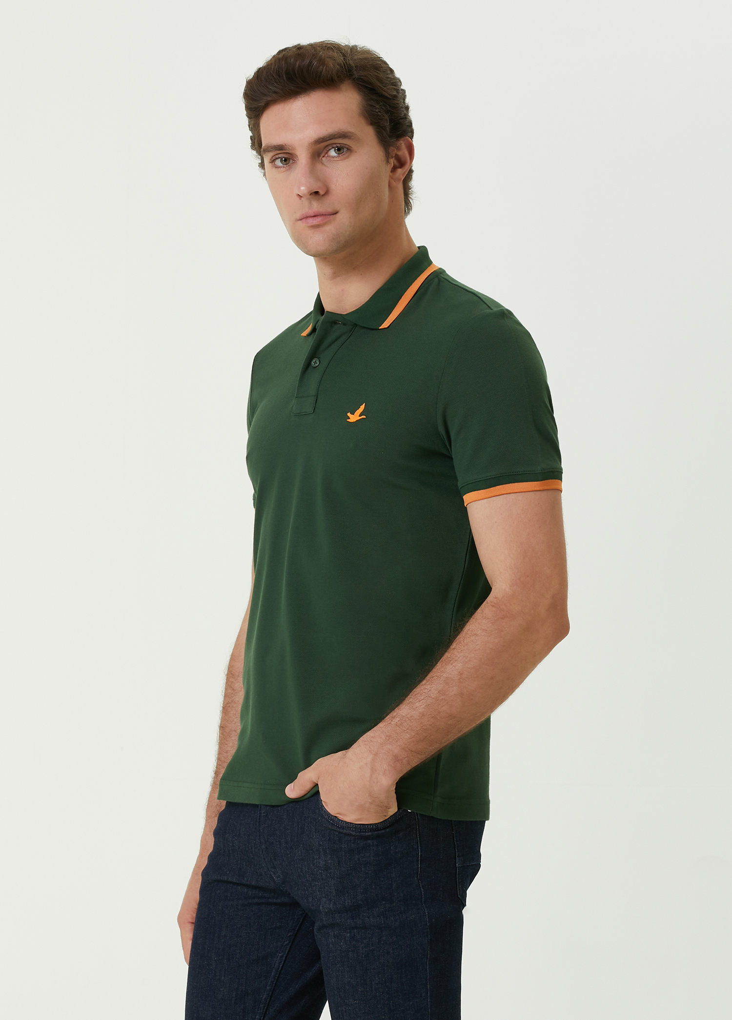 Comfort Fit Turuncu Yeşil T-shirt_2