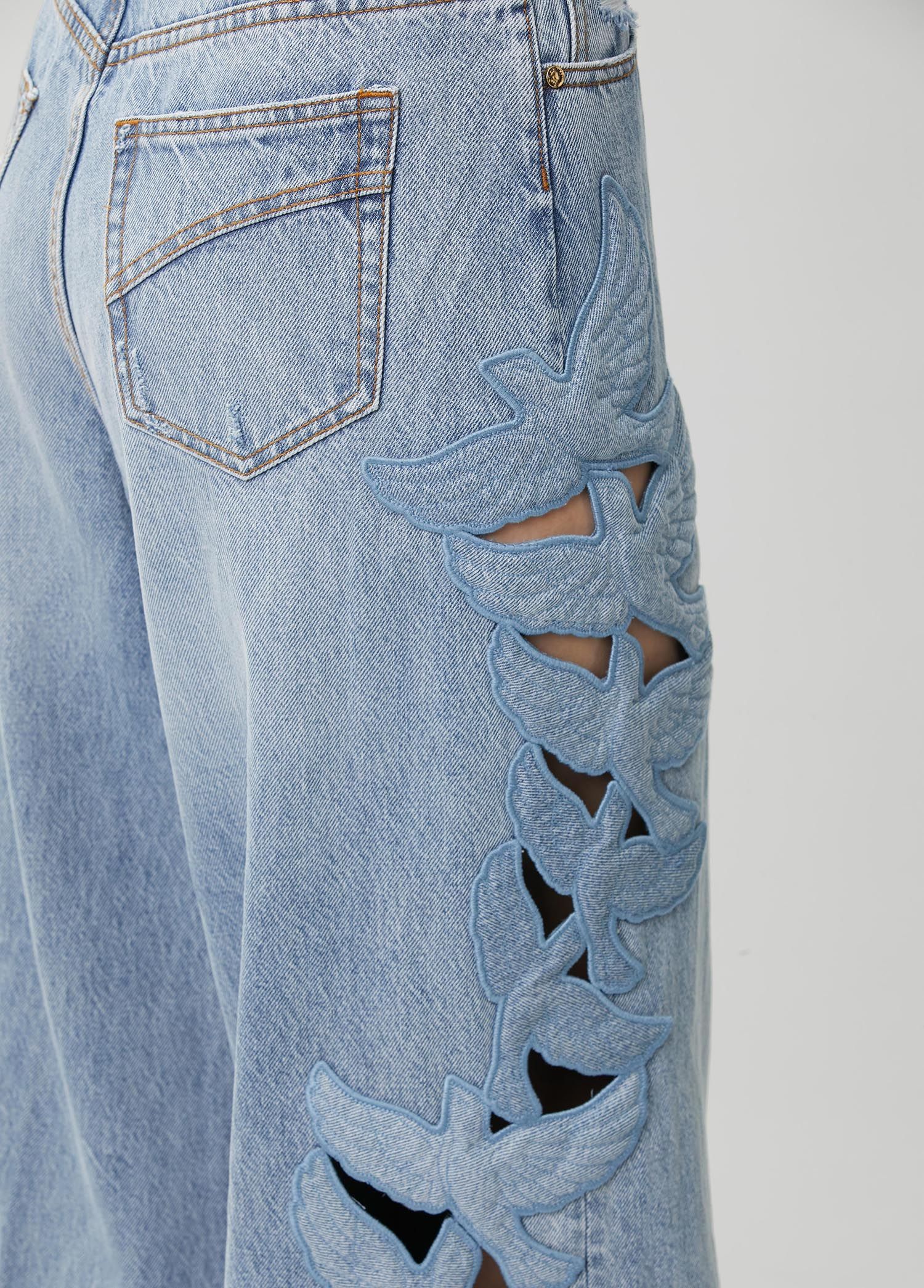 Zimmermann Mavi Kadın Alchemy Applique Relaxed Flare Mavi Jean