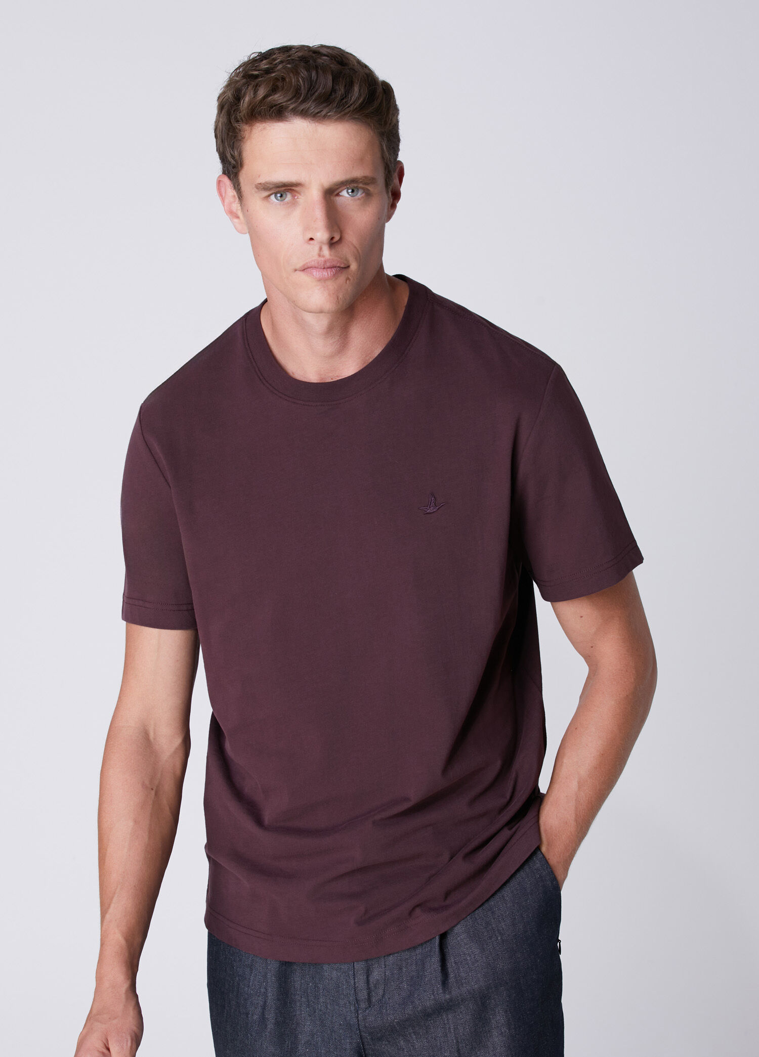 Relax Fit Plum Single Jersey T-Shirt