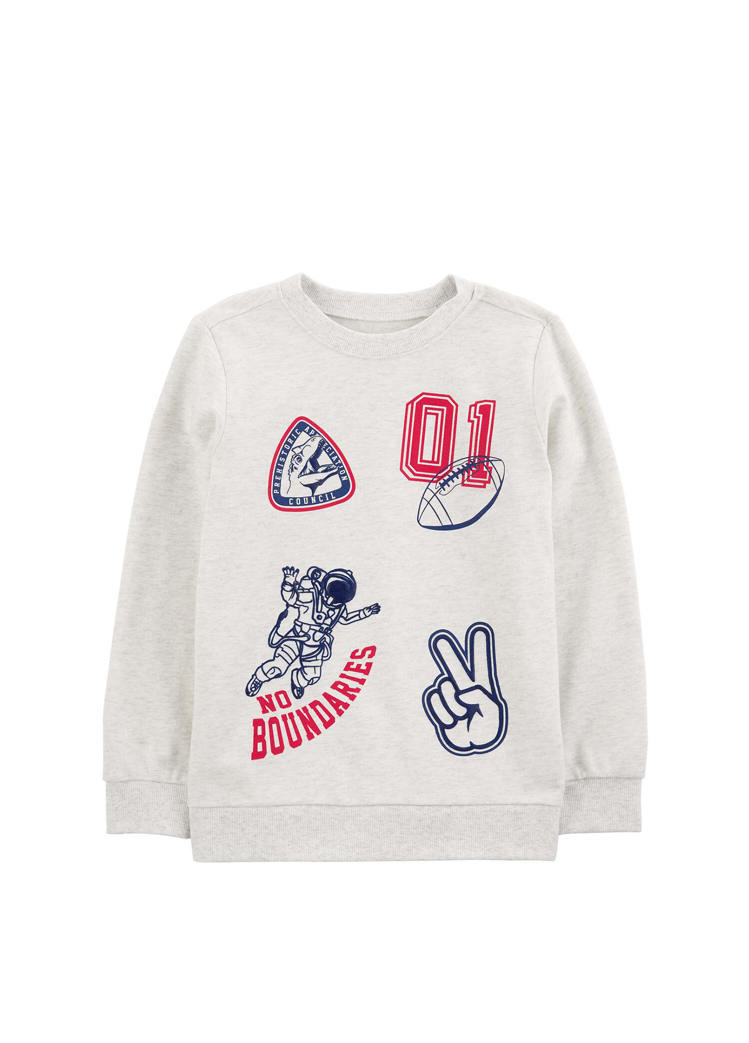 Gri Uzun Kollu Erkek Çocuk Sweatshirt