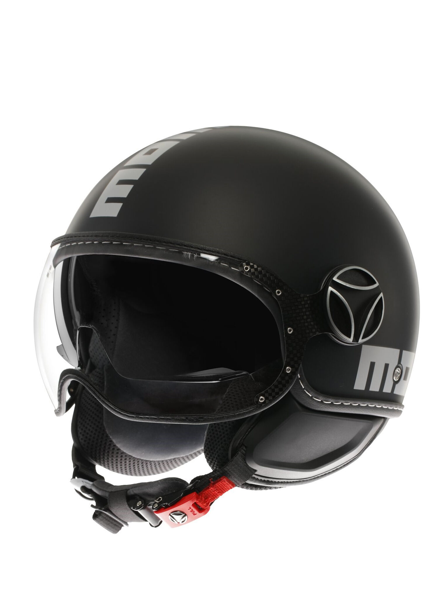 P Momodesign Fgtr Evo Mono Matt Black Silver Outdoor Motorcycle Helmet