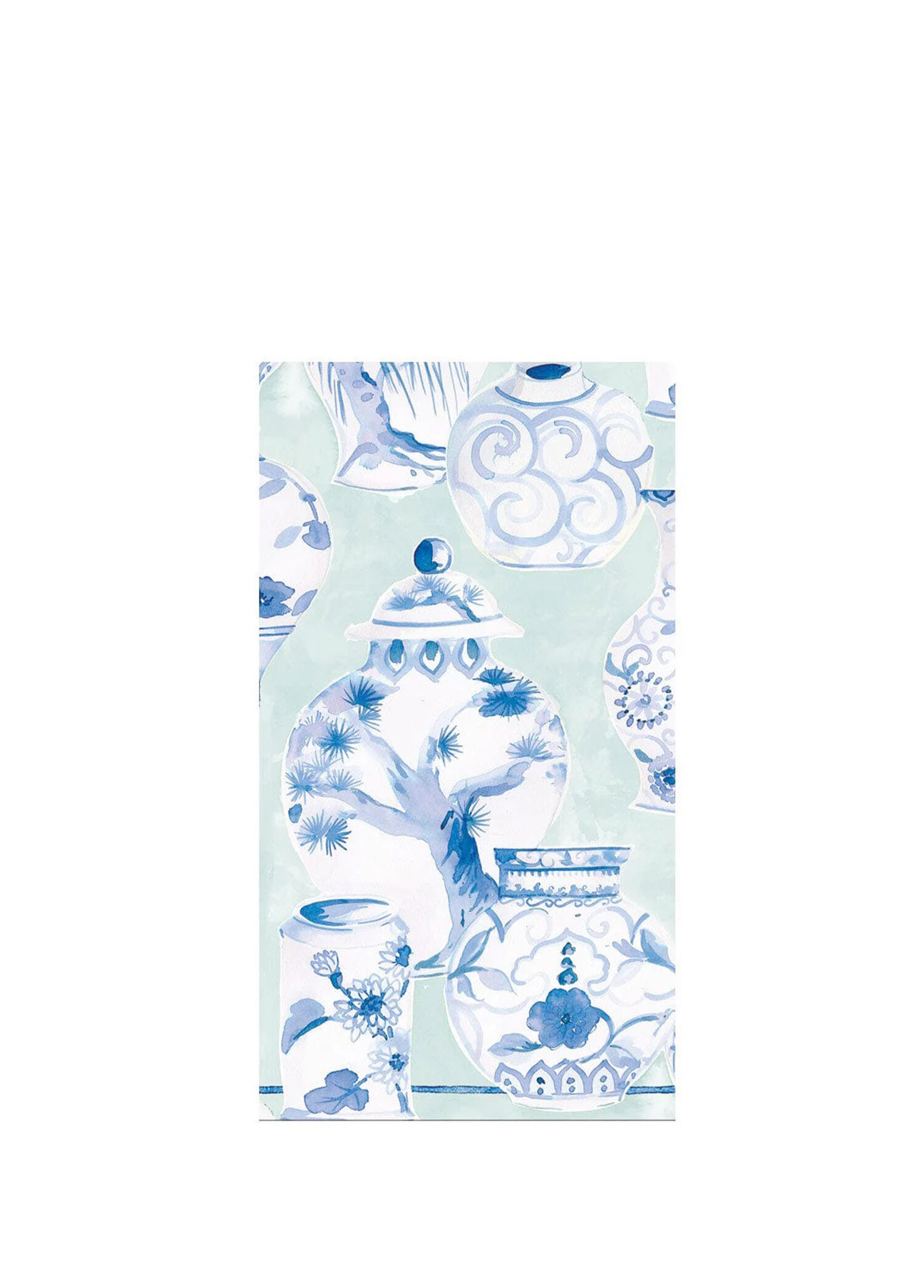 Glazed Porcelain Celadon Paper Linen Guest Towel Desenli 12'li Servis Peçetesi Seti