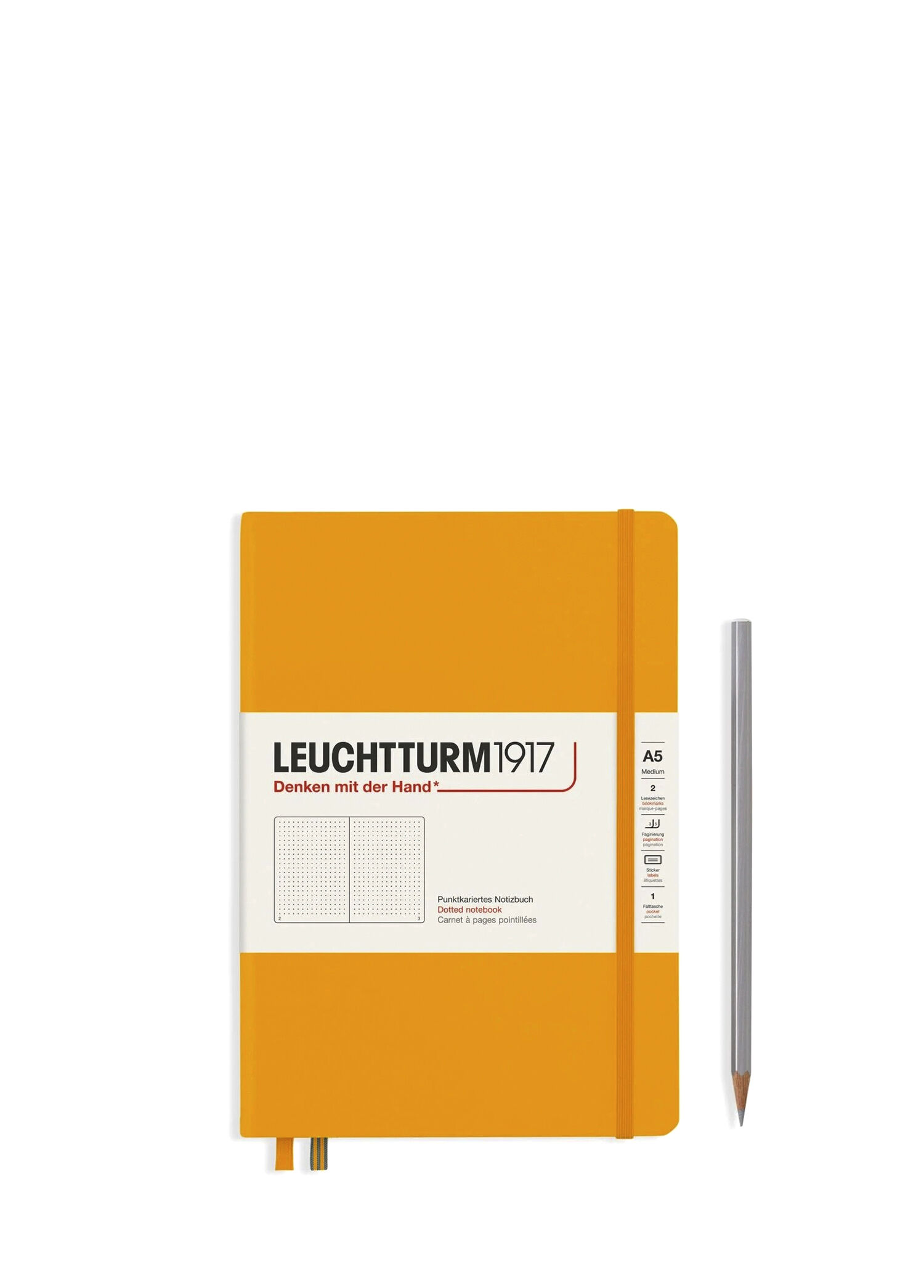 Leuchttrum 1917 Rising Sun A5 Sert Kapak Noktalı Defter