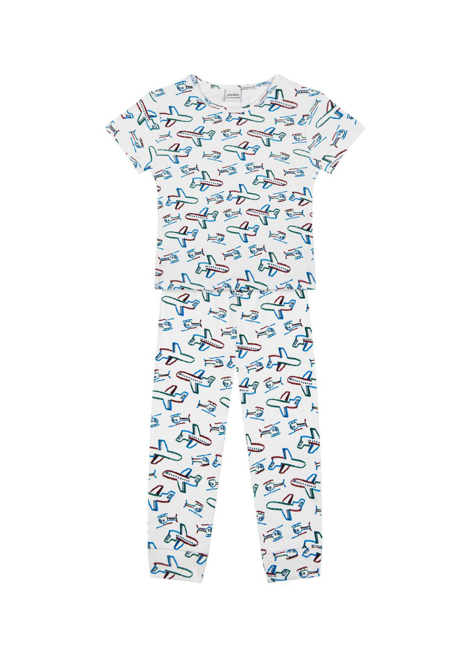 Uçak Desenli Kısa Kollu Erkek Çocuk Pijama Takımı