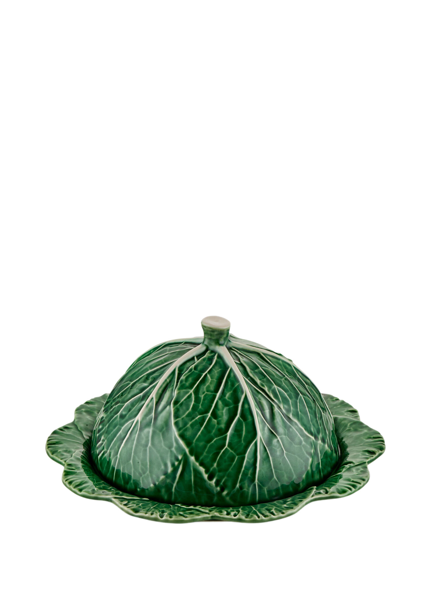 P Bordallo Pinheiro Cabbage Yesil Seramik Kapakli Servis Tabagi 35 Cm