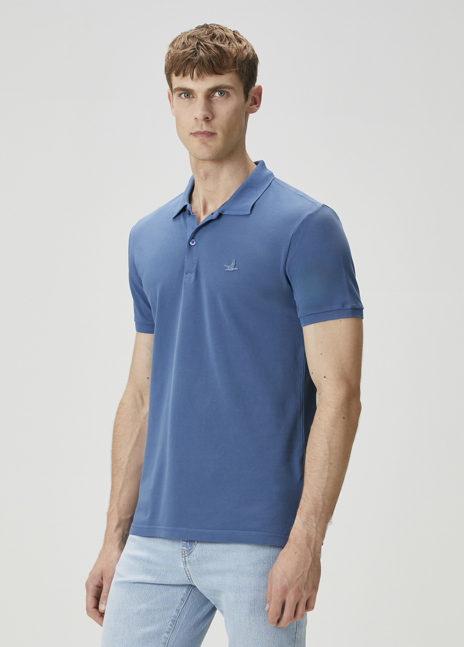 Indigo Polo Yaka T-shirt_1