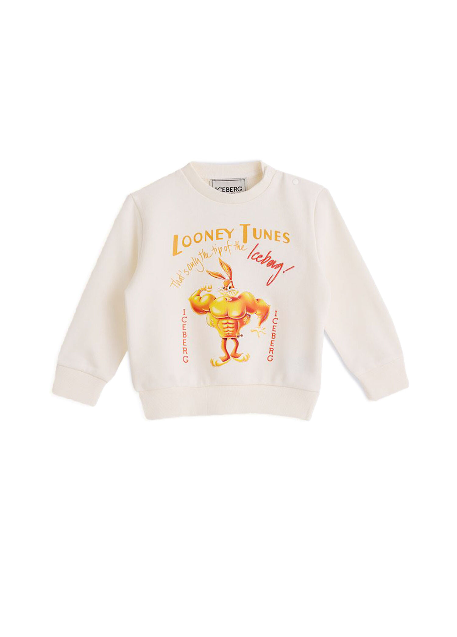 Kırık Beyaz Baskılı Erkek Bebek Sweatshirt