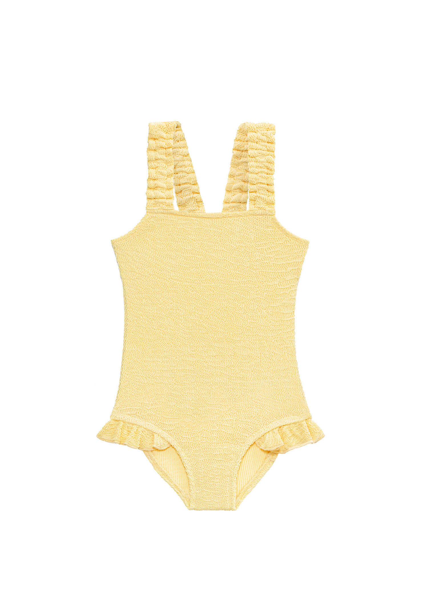 Butter Yellow UV Korumalı Dokulu Kız Çocuk Mayo