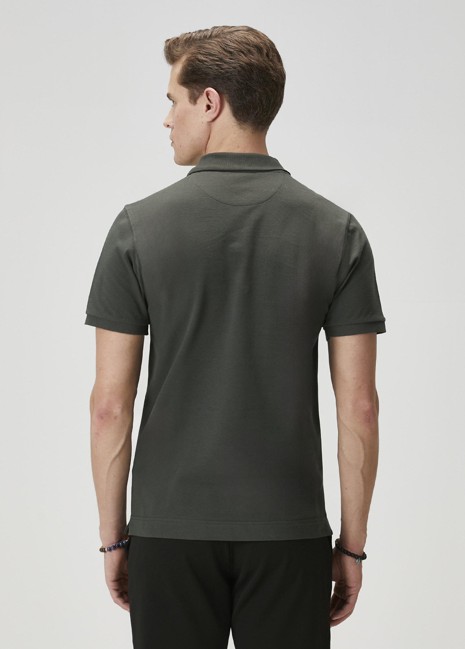 Slim Fit Haki Polo Yaka T-shirt_5