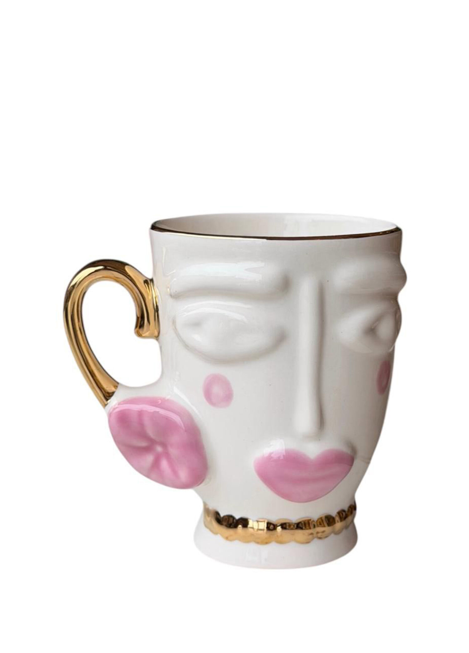 Rukiye Daisy Mug Pembe Makyaj Seramik Bardak