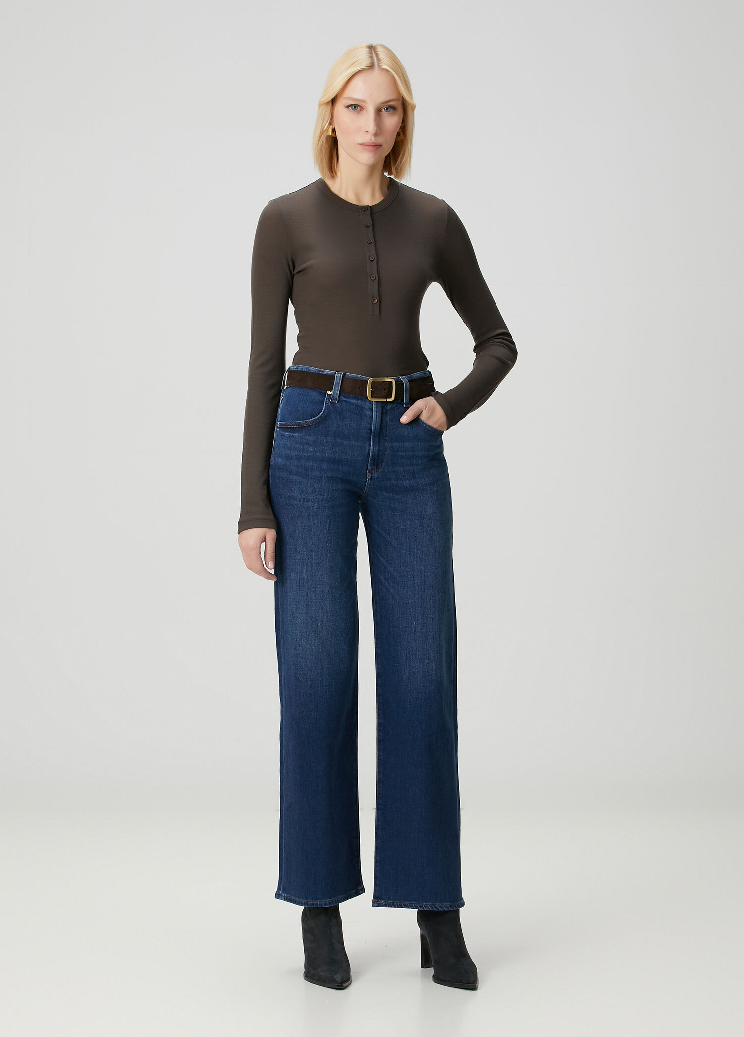 Annina Straight Leg Mavi Jean Pantolon