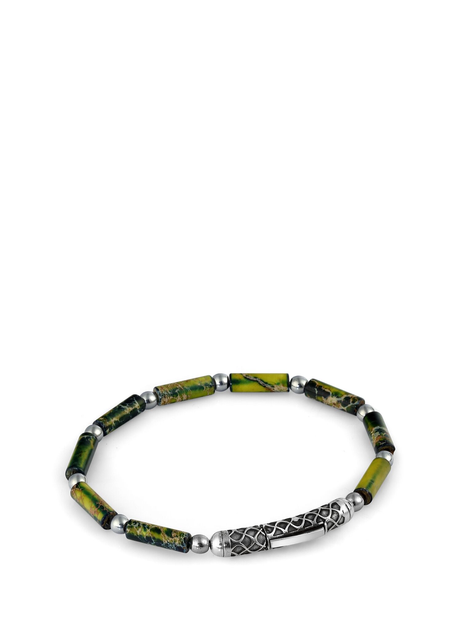 Sl-S Waves Pipe Vrst Men's Silver Bracelet