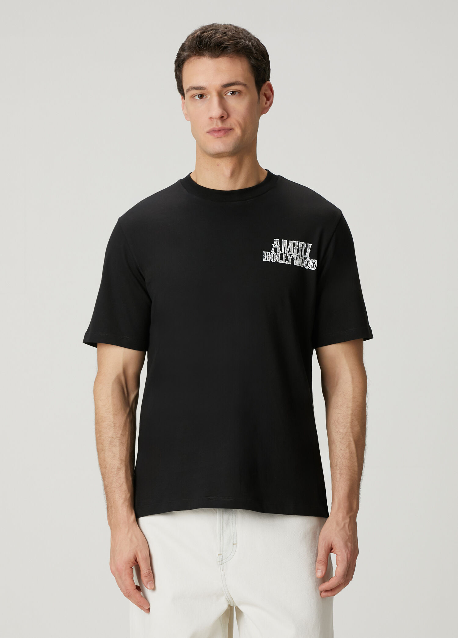 Hollywood Siyah Logo Baskılı Oversized T-shirt