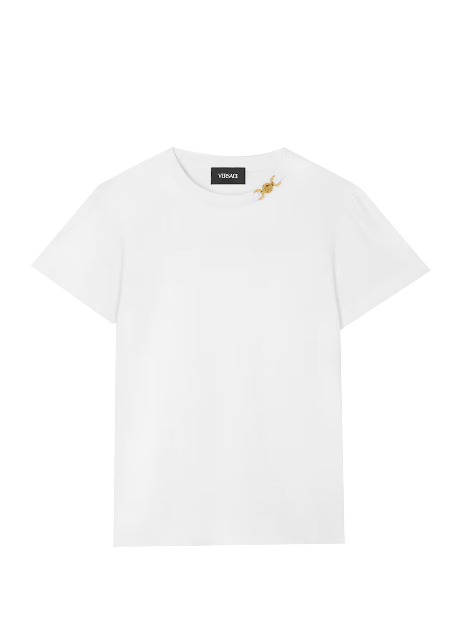 Beyaz Logo Aksesuarlı Kız Çocuk T-shirt